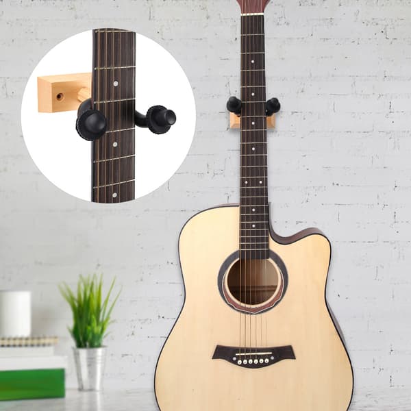 Svart väggmonterad gitarrhängare handhängande kort träkrok hållare stativ