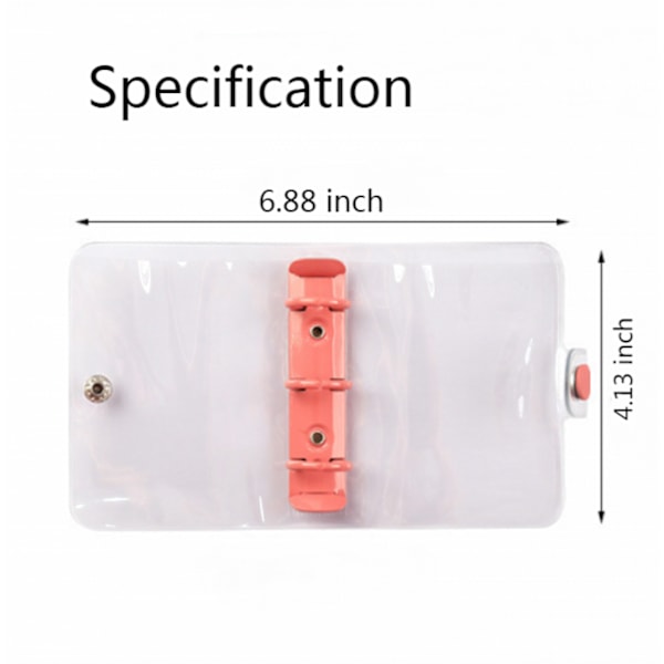 Ny 3-huls løsblads notesbog mini PVC gennemsigtig etui bærbar løsblads spole håndbog