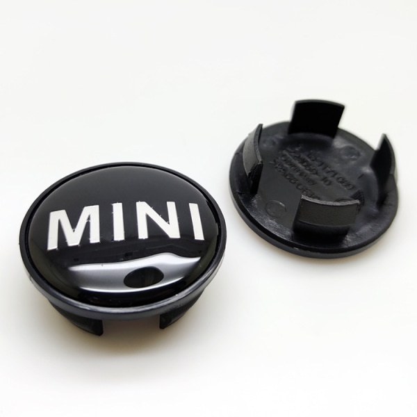 For Mini Wing Hubcaps 54mm -MINI Letter Black (Pack of Four)