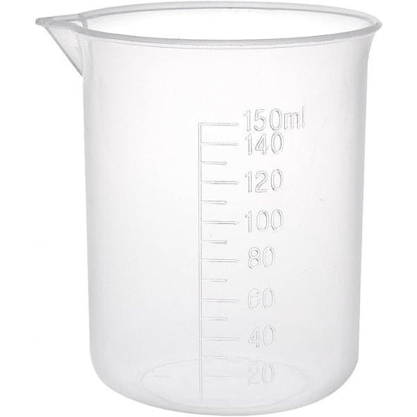6-delad mätkopp, köksdedikerad mätkopp, laboratorie Pp graderad bägare 150 ml