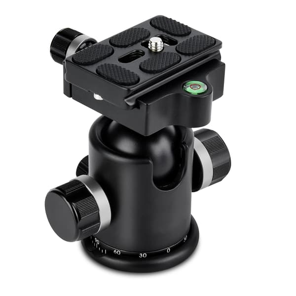 Mefury DSLR Kamerastativ Kulehode 360 Grader Roterende for Monopod Slider Sølv