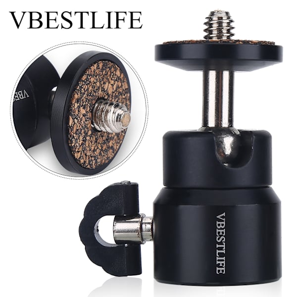 VBESTLIFE 360° Vridbar Rotationsbar 1/4'' Skruv Kulhuvudfäste Kulhuvud Stativfäste