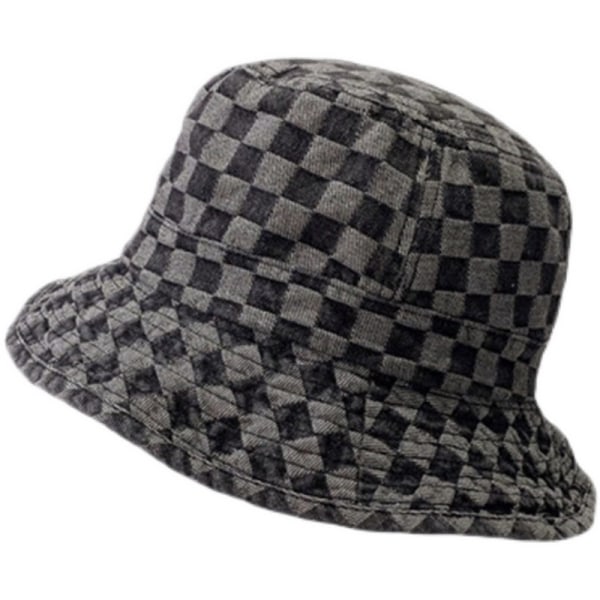 Ladies Bucket Hat Fashion Checkerboard Bucket Hat Packable Travel Sun Hat