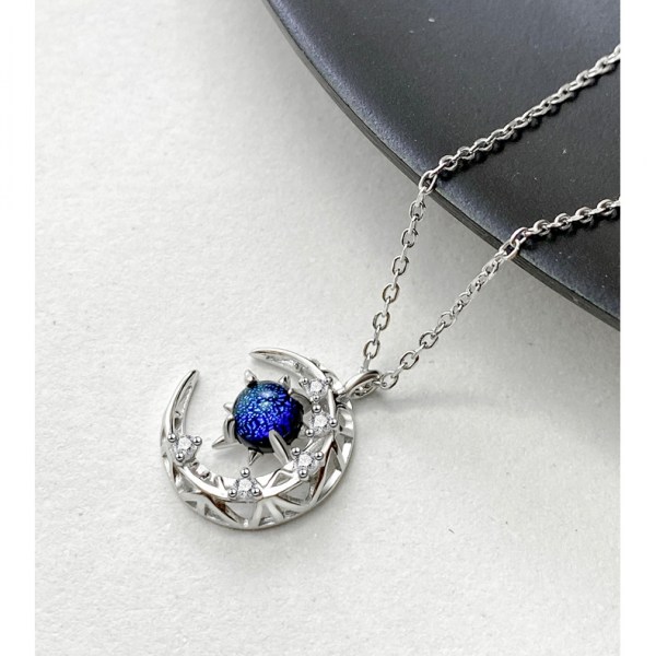 Månsten Halsband Choker Halsband för Kvinnor Regnbåge Syntetisk Månsten med Sterling Silver Kedja 16”-18” Fin Kort Halsband Present till Kvinnor