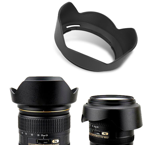 HB-53 Svart plastfäste objektivhuv för Nikon AF S 24-120mm f 4G ED VR-objektiv