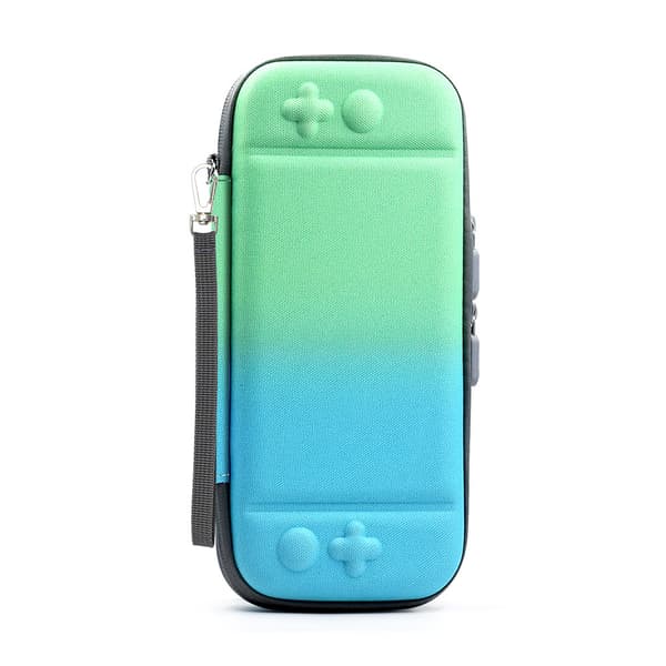 Nintendo Switch/Switch Lite Gradient Opbevaringspose Bæretaske Med Bærbar NS Tilbehør Med Beslag（Blå Grøn）