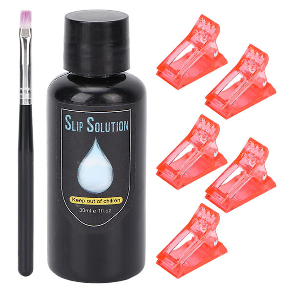 Negleforlængelsesgel Kit Negletips Klip Neglebørste Neglebygning DIY Neglekunst til Neglekunstner 30mlRød