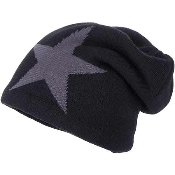 Y2k-pipohattu, grunge-asusteet, vintage-gootti, graafiset pipot, talviset lämpimät neulotut hatut miehille ja naisille black