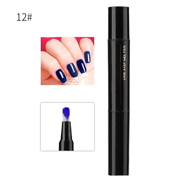 3 i 1 Gelpenna för nagelkonst, gellack, nagellackspenna, pensel #12
