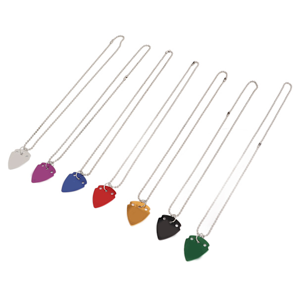 7PCS Gitarplekter Halskjede Fargerik Unik Design Bærbar Kunstnerisk Metall Gitarplekter for Musiker