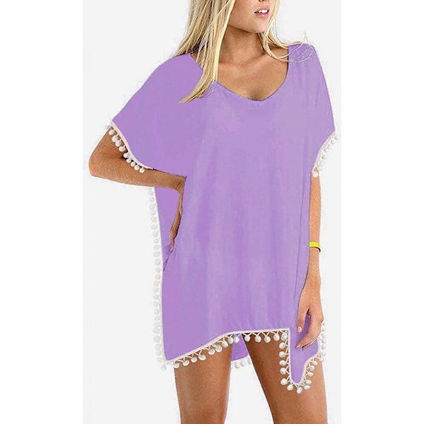Wekity Naisten Uimapuvun Peitteen Chiffon Uimapuvun Bikinin Uimapuvun Rannan Peitteen (Violetti)