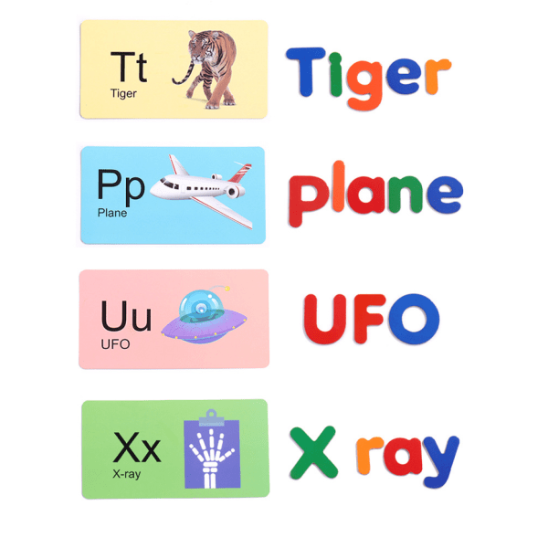 Set 52 delar Abc Bokstavsfärg A-Ö Stora små bokstäver Kylskåpsmagneter Förskola 3-6-åriga barn Lär sig stavning