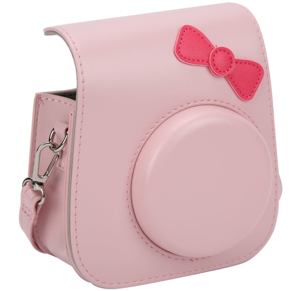 PU-läder Antidrop Retro Axelskyddande Kameraväska Väska för Instax mini11/8/9(Rosa )