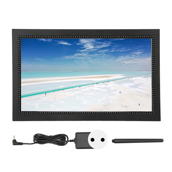 15,6 tum WiFi digital fotoram IPS HD pekskärm smart moln fotoram stöd 2,4G WIFI automatisk rotera 100‑240V EU-kontakt