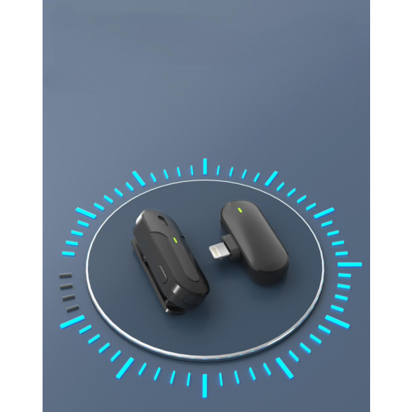 Trådlös Mini Lavalier Lapel-mikrofon för iPhone,iPad - sladdlös dubbelmikrofonkontakt och pick-up Ultralåg fördröjning inbyggt brusreduceringschip