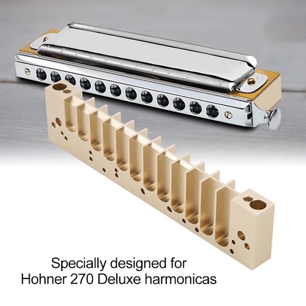 Aluminiumlegering Metal Harmonika Kam Udskiftningsdel til HOHNER 270 Deluxe Harmonikaer (Guld)