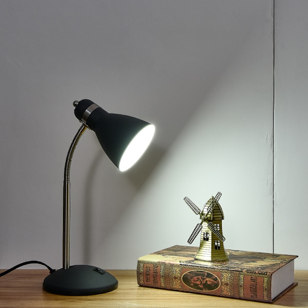 Skrivbordslampa i metall, ögonvänlig bordslampa, studielampor med flexibel svanhals för sovrum, hemmakontor Sand gray