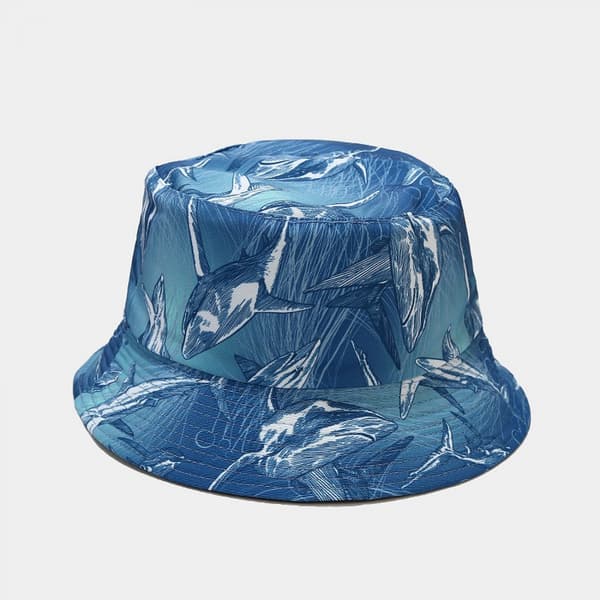 AVEKI Packable Reversible Sea Animals Printed Fisherman Bucket Sun Hat, Many Patterns