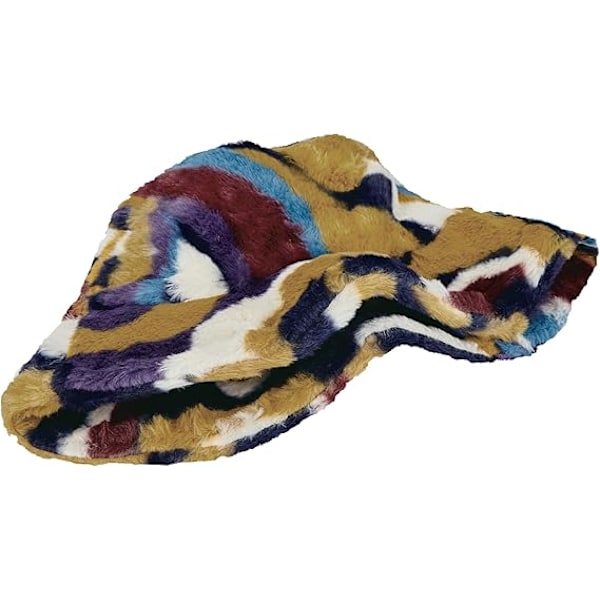 Fuzzy Bucket Hat för Kvinnor Fluffig Bucket Hat Varm Pälshatt för Kvinnor Vinterhattar för Kvinnor Färgglada