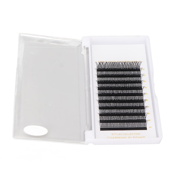 YY Lash Extensions D Curl 0.07mm 13mm D Curl Volume Soft Black 10 Rows Fan False Lashes for Beginners