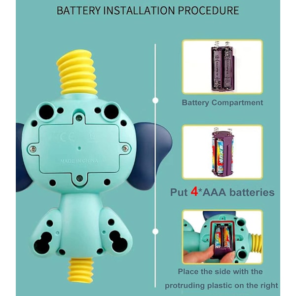 Sød Elefant Badelegetøj - Elektrisk Automatisk Vandpumpe med Håndbruser Sprinkler-Badelegetøj Badekar Legetøj til Småbørn Babyer Børn 3 4 5 År Gammel Gave