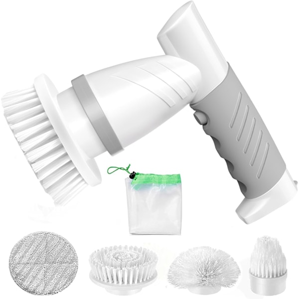 Electric Spin Scrubber, Cordless Electric Cleaning Brush for Bathroom Electric Spin Cleaner with 4 Replaceable Shower Cleaning Brush