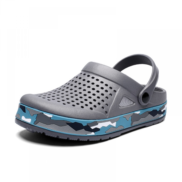 Unisex Garden Clogs Skor | Strandvattenskor | Slip on bekväma skor Luftkudde sandaler Tofflor-Grå(42 EU storlek)