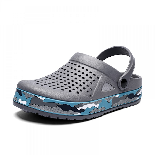Unisex Have Clogs Sko | Strand Vandsko | Slip på Komfortable Sko Luftpude Sandaler Tøfler-Grå(43 EU Størrelse）
