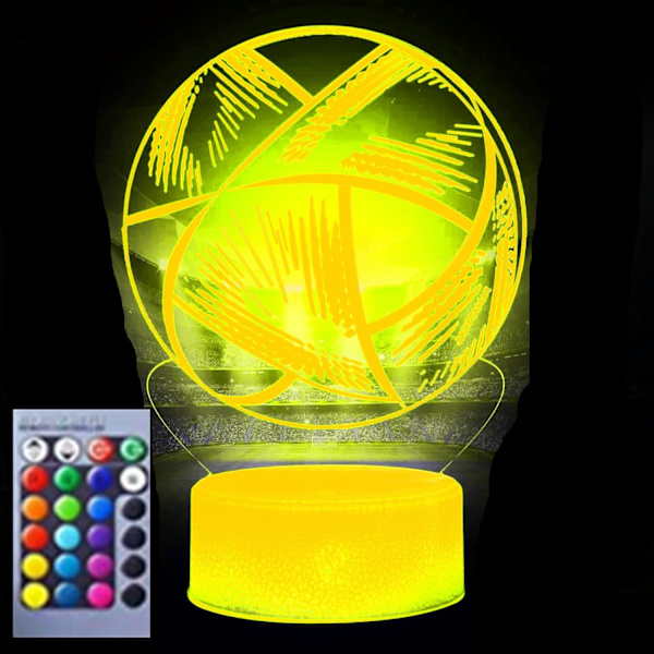 WJ 3D Fotball LED nattlys Lampe Illusjon 16 Farge Endring Bord Dekorasjon Gave Akryl Flat ABS Base USB Kabel Leke