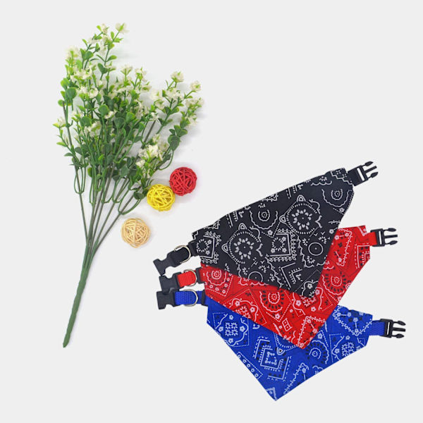 Hundebåndana med Justerbar Spænde, Håndlavet Hundekrave, Trekant Hundebirthday Bandana, Vaskbar Hundebåndana Krav, Hundeshalsklæde til S
