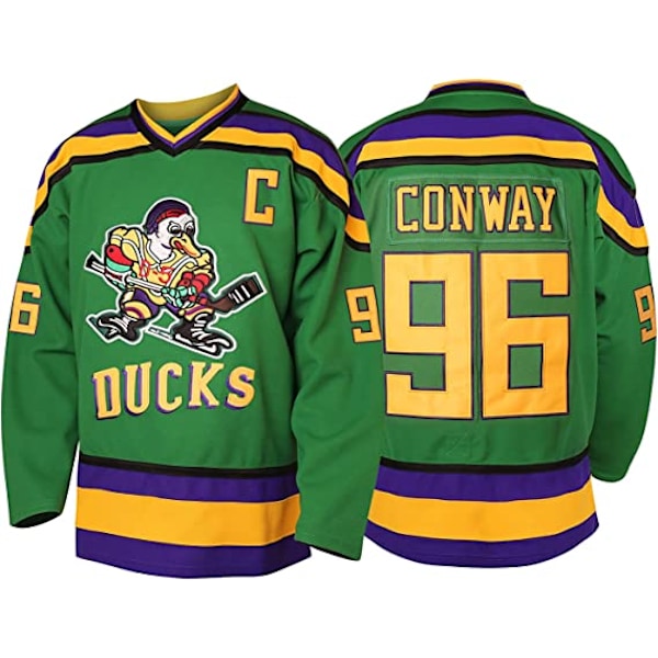 Miesten Mighty Ducks 96 Charlie Conway 99 Adam Banks 33 Greg Goldberg Elokuva Jääkiekkopaita Vihreä 96 XL