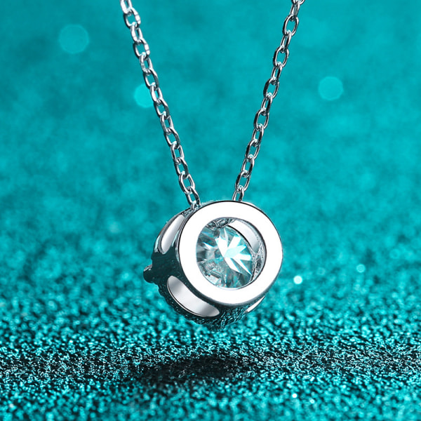 Zirkon anheng halskjede 6,5 mm S925 sølv D farge ideell kutt diamant halskjede for kvinner