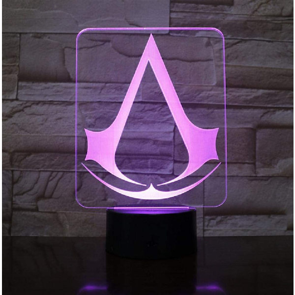 Assassins Creed Spillogo Nattelys Gave til Barn Soverom Innredning Farge Skiftende Studie Rom 3D Led Nattelys Lampe
