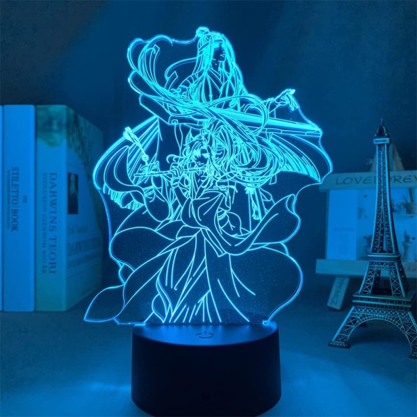 Akryl Mo Dao Zu Shi Anime Illusion Lamp Wei Wuxian LAN Wangji Figur 3D Nattlampa USB 7 Färger Touch/Fjärrkontroll 16 Färger