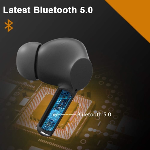 Trådløse ørepropper Hodetelefoner Bluetooth 5.0 Hodetelefoner Støydemping IPX5 Vanntett Øretelefoner In-Ear Innebygd Mikrofon 3D Lyd Hodesett med Dyp Bass f