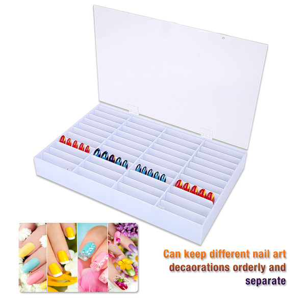 Tomt Negletips Opbevaringsboks Klar Neglekunst Dekoration Beholder Falske Negle Display Case