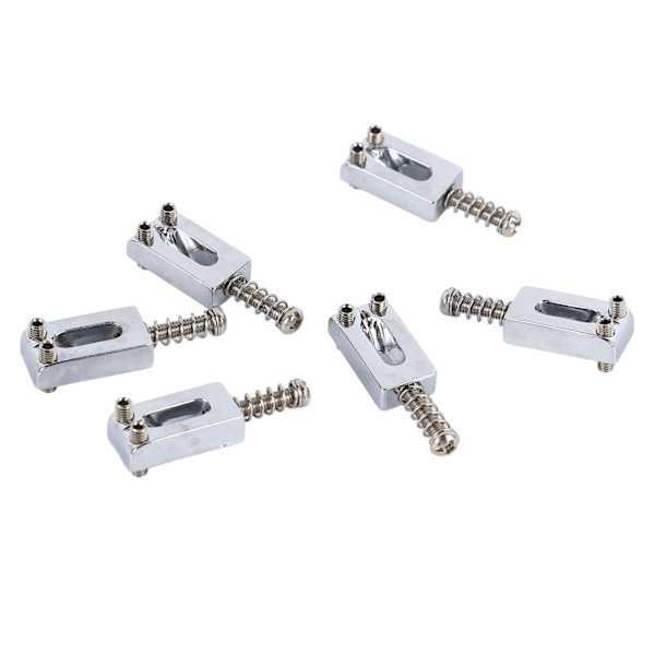 6 st Elektrisk Gitarr Stall Sadel Standard Zinklegering Gitarr Tremolo Stall Rull Sadel för Utbyte Silver