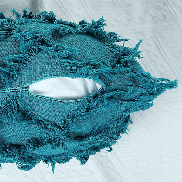 Teal-väriset koristetyynynpäälliset 12 x 20 tuumaa, 2 kpl pakkaus, Boho-tyynynpäälliset sohvalle ja sohvalle, 100% puuvillaa