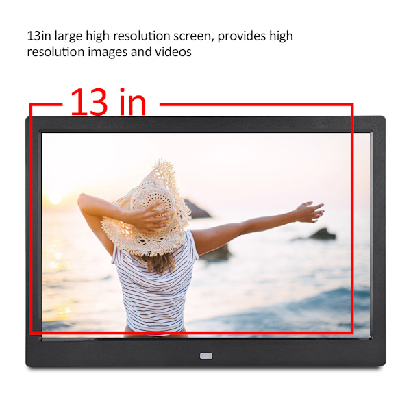AC110-240V 13-tums 16:9 HD WiFi bredbild digital fotoram elektroniskt albumspelare