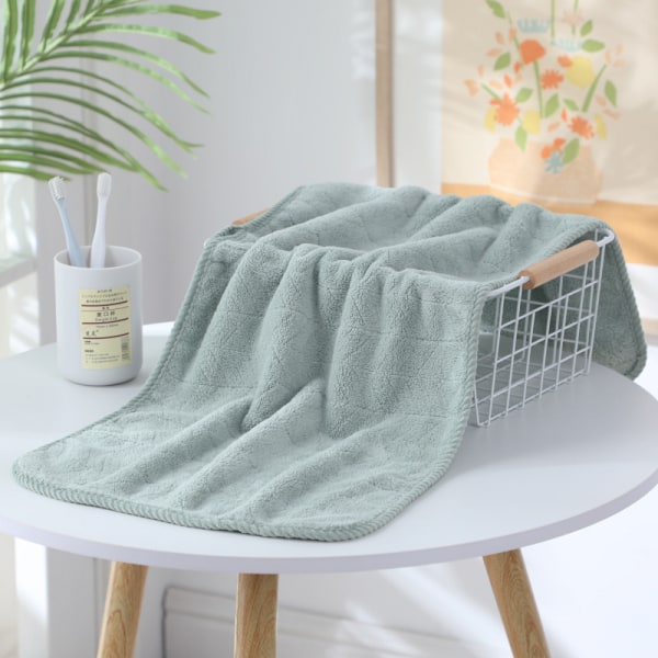 Ultramjuk handduksset - Snabbtorkande 4 tvättlappar i mikrofiberkorallfleece, mycket absorberande handduk för bad, fitness, badrum, grön