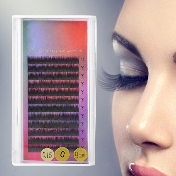 Gradient Ramp Soft Blended Falske Øyenvipper Forlengelse Lange Falske Øyenvipper 0.15C 9mm