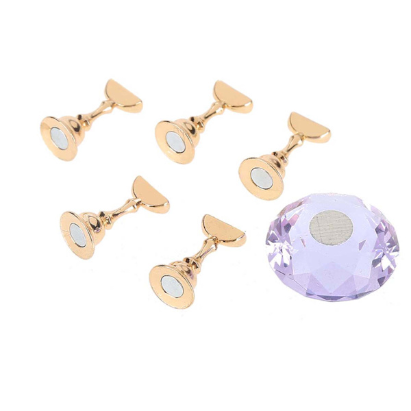 Magnetisk negletip øvelsesstand base krystal legering holder neglekunst display stand lilla