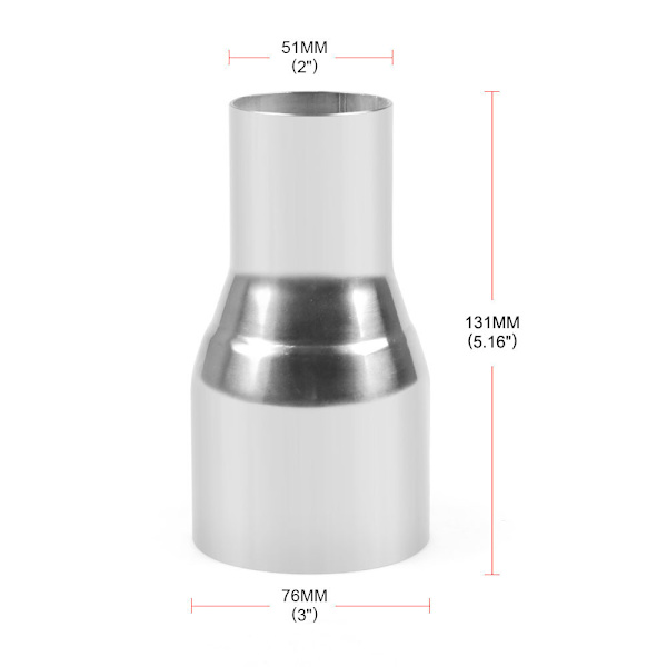 Universal avgasrör till montering av rör adapter reducer kit - 51MM-76MM (ett set)