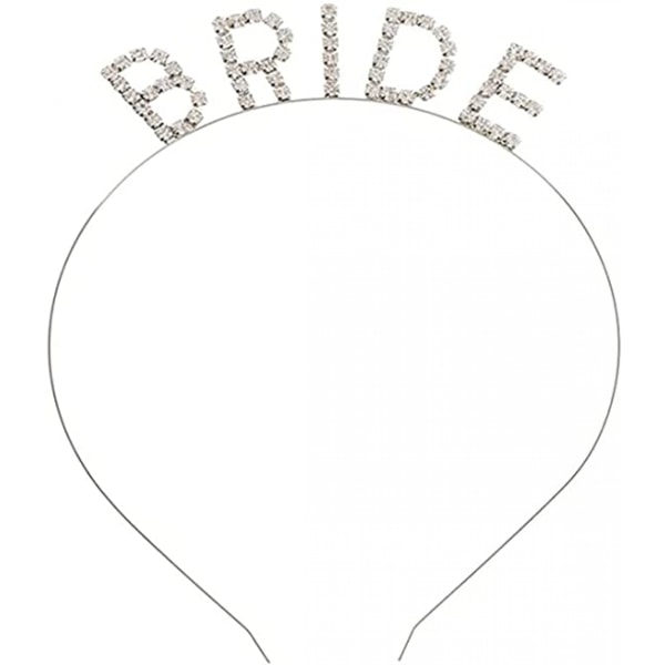Firande Rhinestone Bride Pannband Tiara för kvinnor Flickor Princess Crown Accessoarer----Silver
