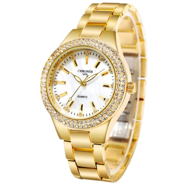 Kvinnors eleganta watch Rose Gold Blue Urtavla Rostfritt stål Armband Safir Crystal Date Mekaniska klockor (GP7704)