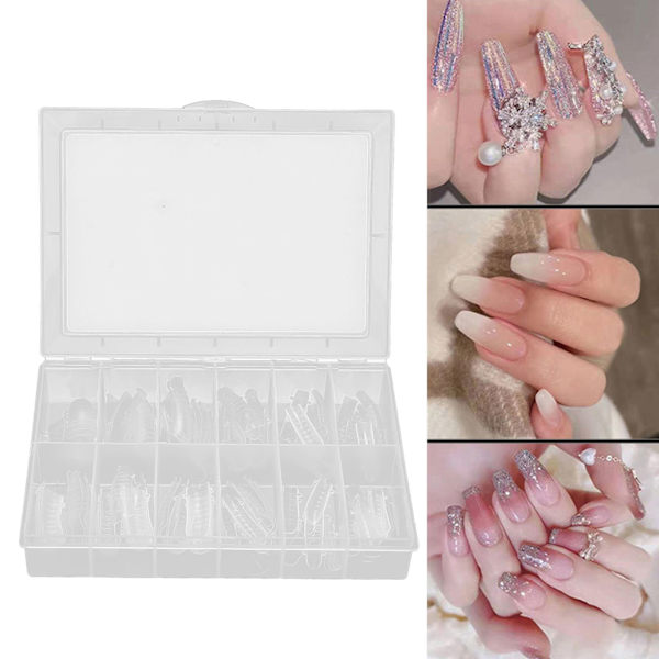 120 st falska nagelspetsar transparent färg artificiella falska nagelspetsar för nagelsalong DIY nagelkonst