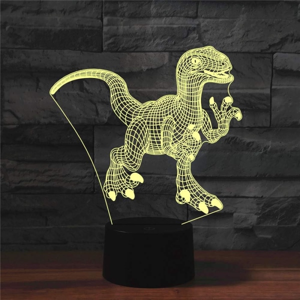 WJ 3D Dinosaur Kaukosäätimellä 16 Värillinen Yövalo Illuusio Akryyli LED Pöytä Yöpöydän Lamppu Lasten Makuuhuoneen Työpöydän Koriste Syntymäpäivälahja Leikki Lapsille