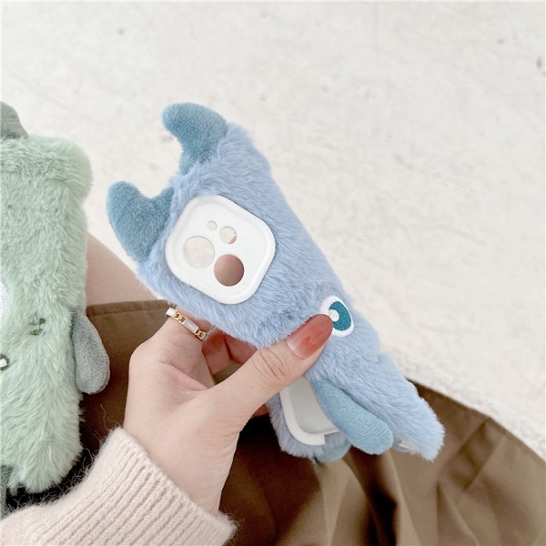 Furry Telefonfodral Kompatibelt med iPhone 11 Pro Max, Sött Fluffigt Plyschfodral Supermjukt TPU Silikon Stötsäkert Skyddande Fodral