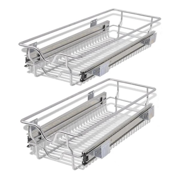 Ulosvedettävät langatelineet 2 kpl, hopea, 300 mm