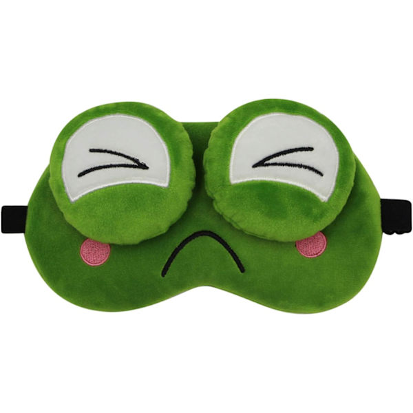 Rolig Groda Sömnmask Mjuk Plysch Justerbar Blindfold Ögonmask Skydd med Återanvändbar för Män Kvinnor Barn